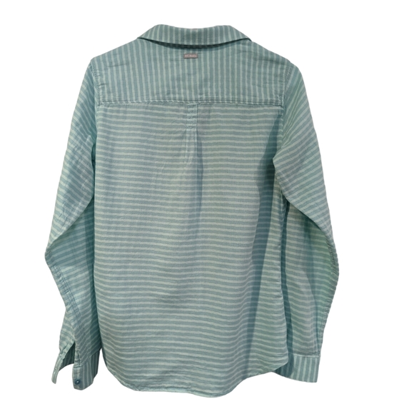 Columbia long sleeve shirt. Light mint green and white. Small-medium size - Picture 2 of 4